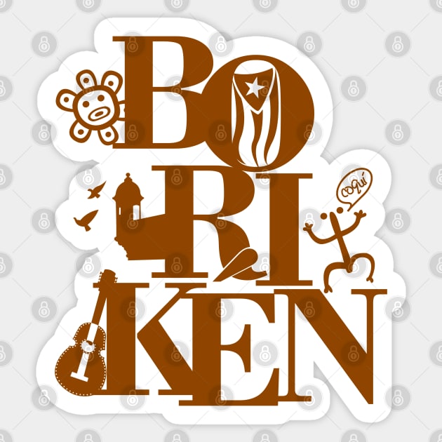 Puerto Rico Boriken Taino Symbols Sticker by bydarling
